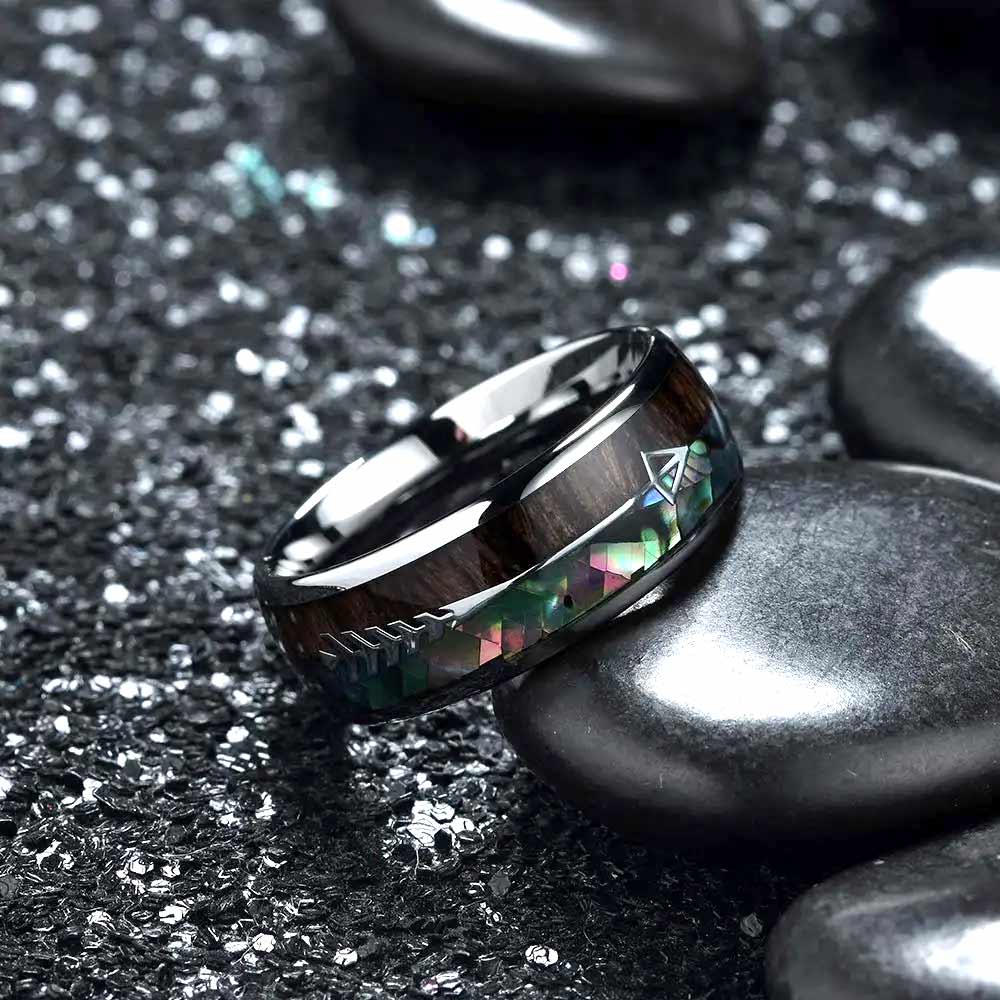 Robin's Arrow Green Opal Koa Wood Ring - TeamPlanting
