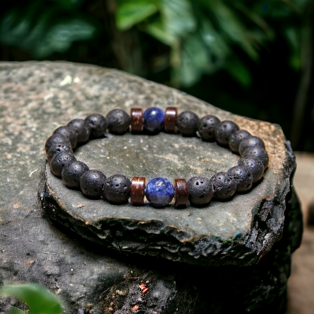Dawn Moonstone Lava Bracelet