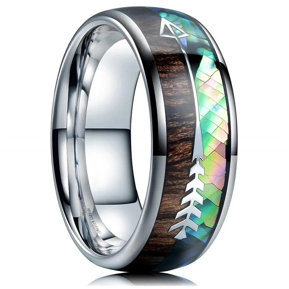 Robin's Arrow Green Opal Koa Wood Ring - TeamPlanting