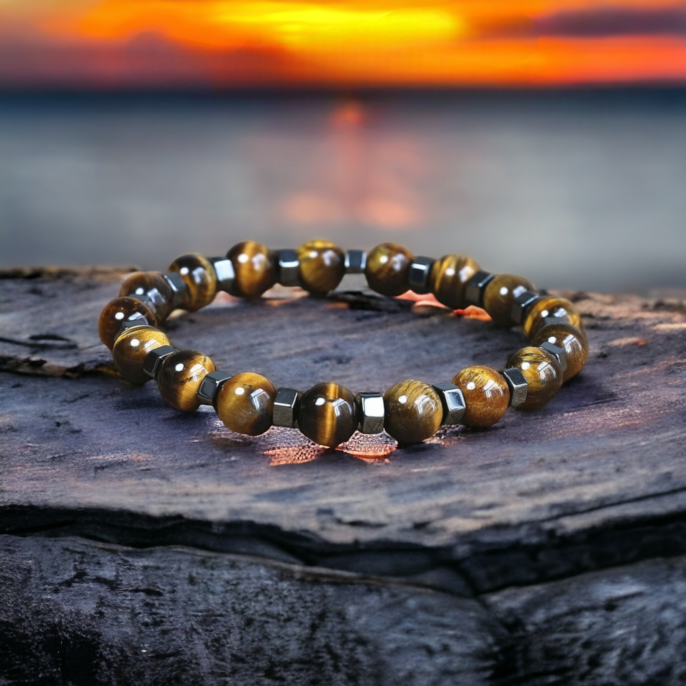 Serrated Tiger Hematite Bracelet