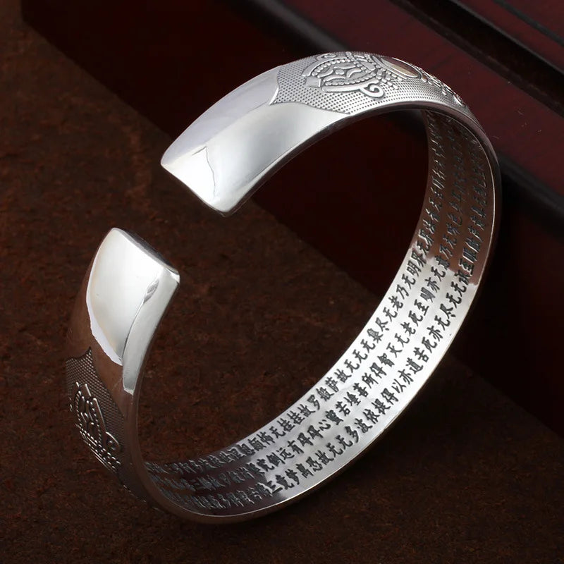 Emperor's Silver Sanskrit Engraved Bangle