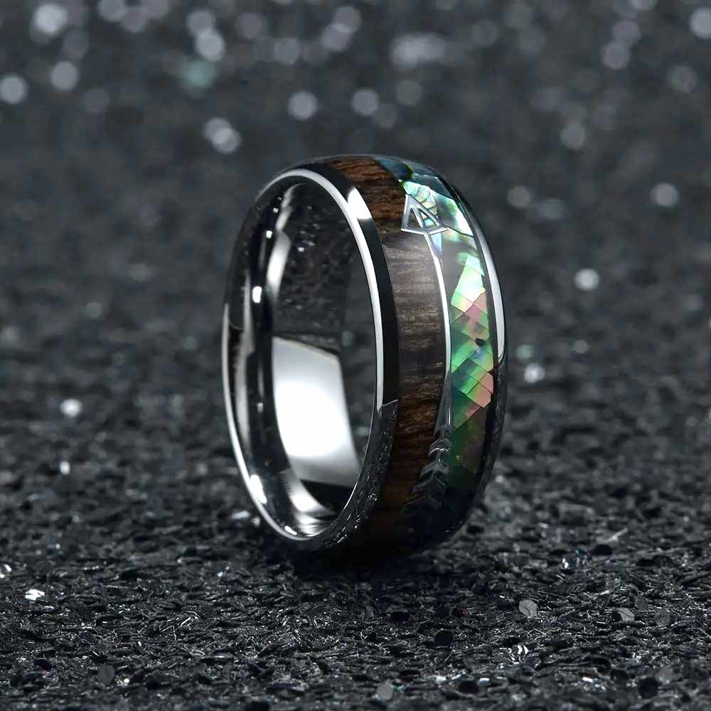 Robin's Arrow Green Opal Koa Wood Ring - TeamPlanting
