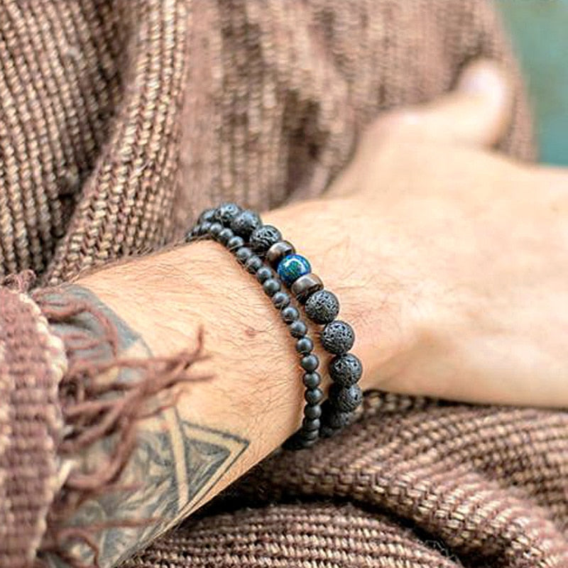 Spiritual Quietude - Blue Moonstone Lava Bracelet 0 - TeamPlanting