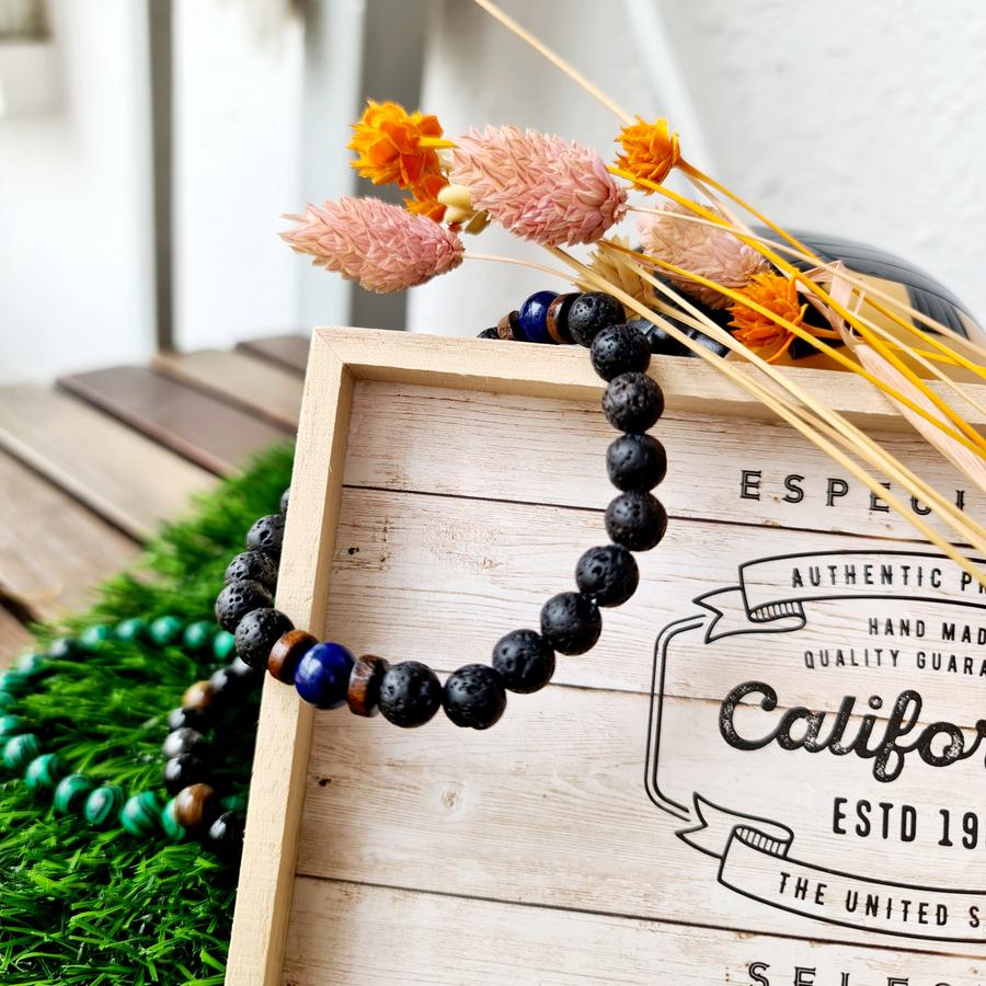 Spiritual Quietude - Blue Moonstone Lava Bracelet 0 - TeamPlanting