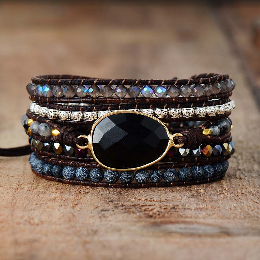 Divine Wisdom - Onyx Wrap Bracelet - TeamPlanting