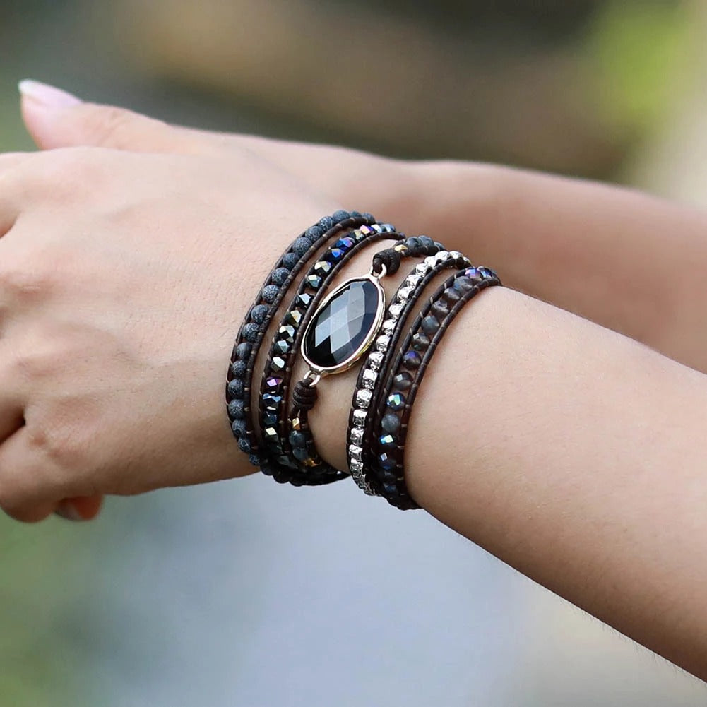 Divine Wisdom - Onyx Wrap Bracelet - TeamPlanting