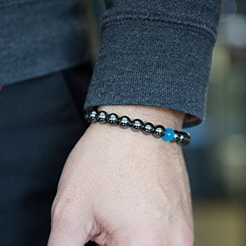 Grounded In Balance - Hematite Aquamarine Bracelet - TeamPlanting