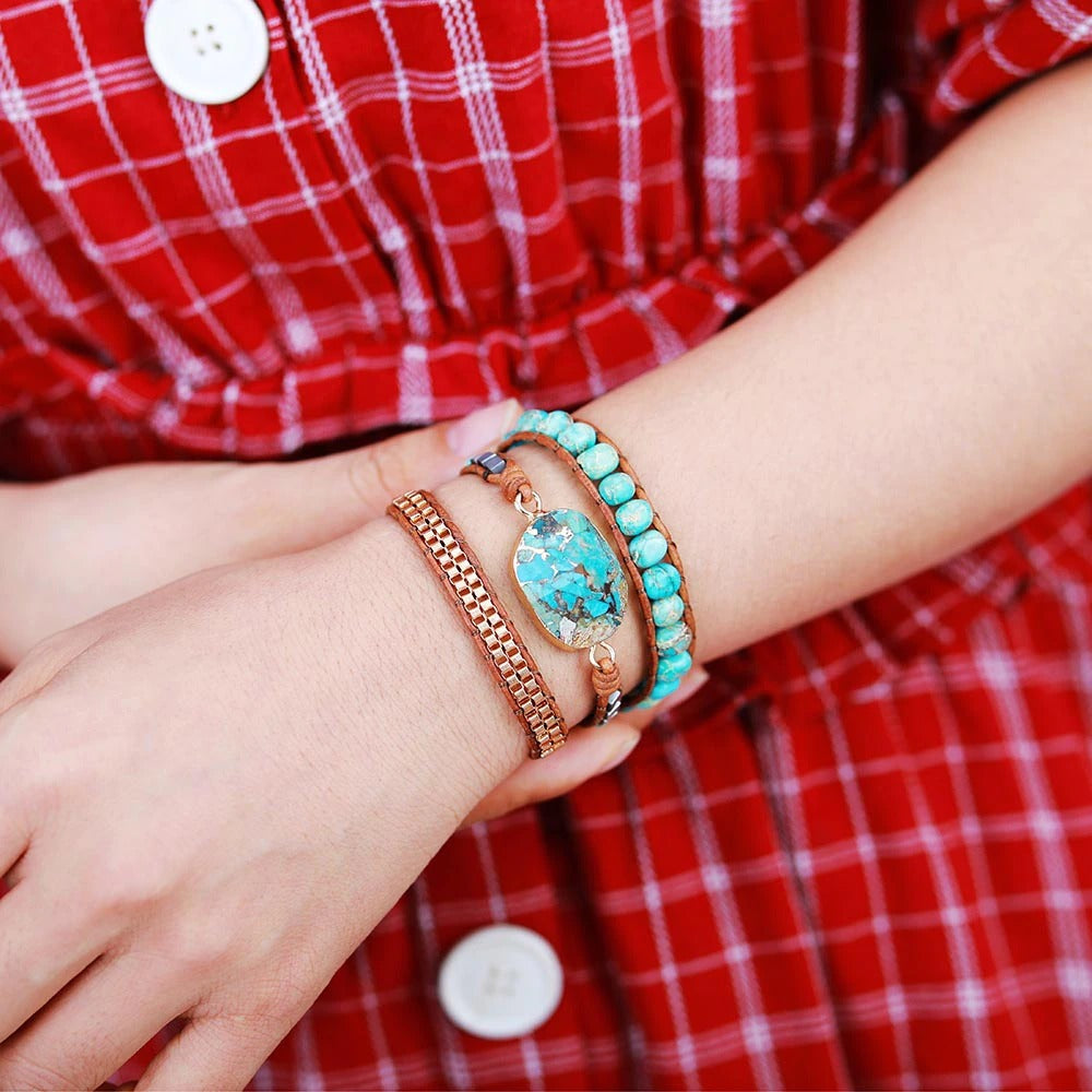 Iridescent Balance - Turquoise Wrap Bracelet - TeamPlanting