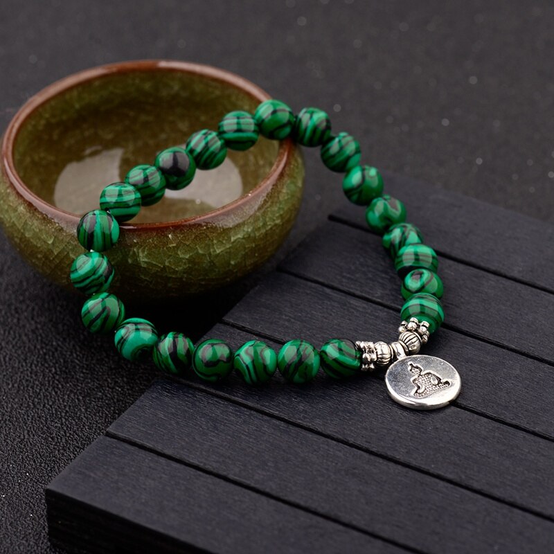 Spiritual Transformation - Green Malachite Buddha Bracelet - TeamPlanting