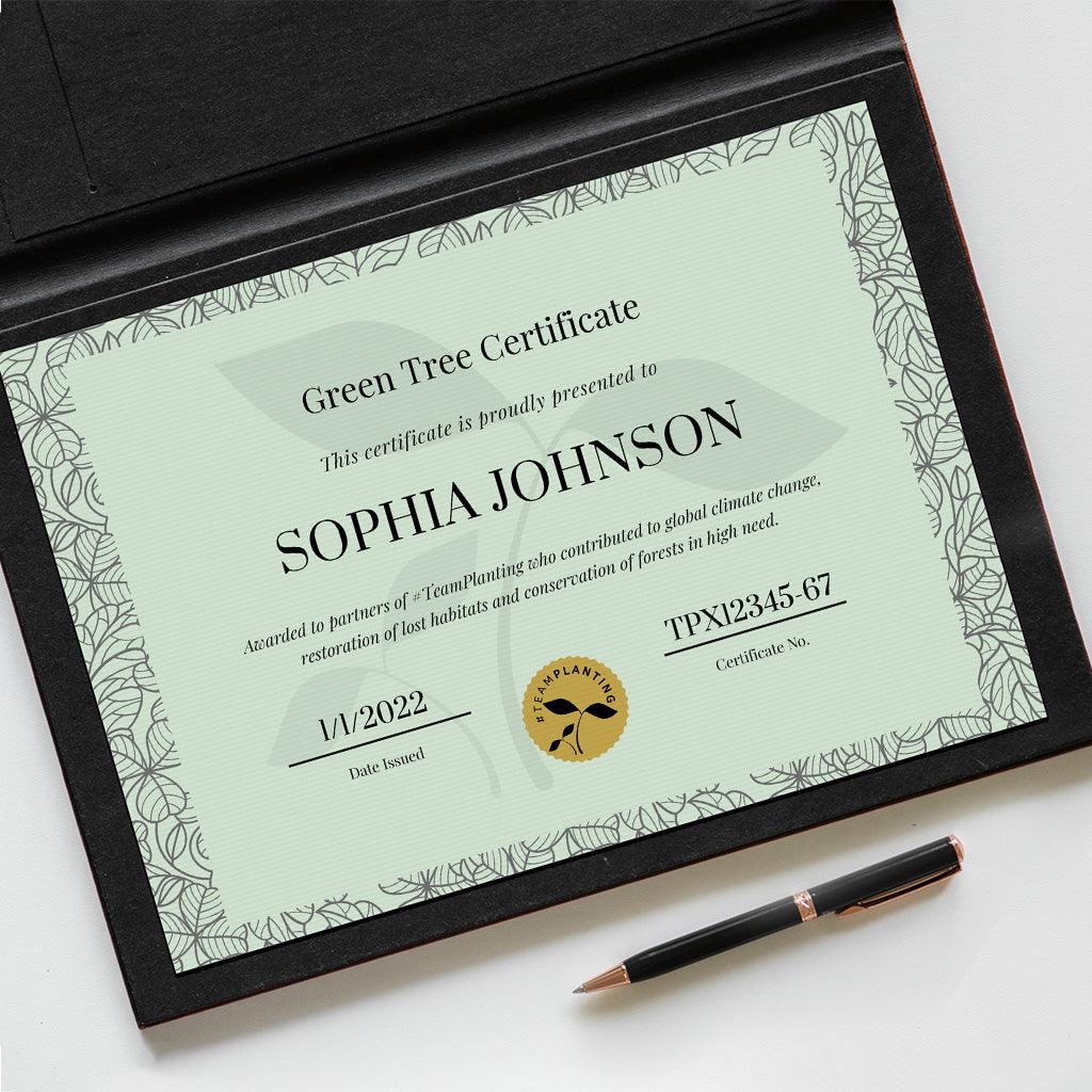 #type_Green - 5 Trees Certificate