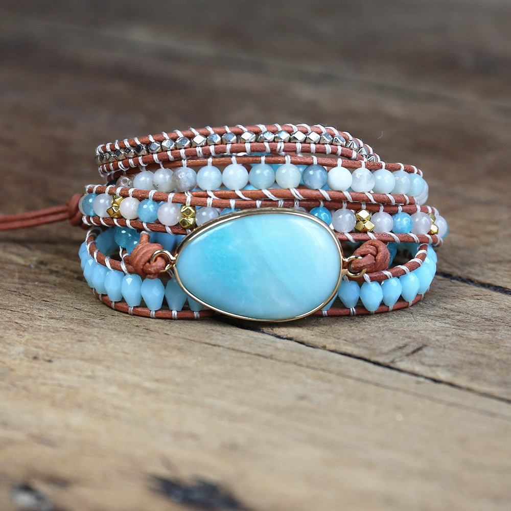 Optimistic Heart - Amazonite Wrap Bracelet - TeamPlanting