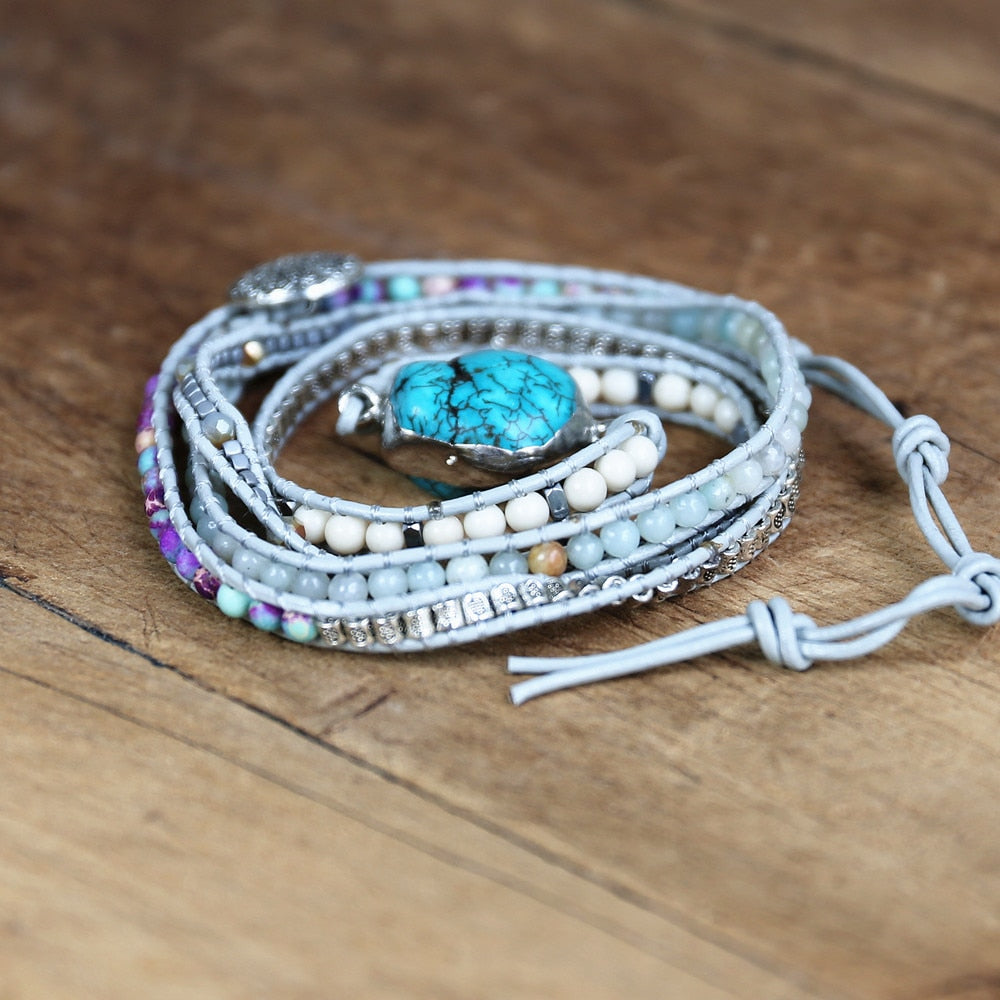 Plentiful Tranquility - Jasper Turquoise Wrap Bracelet 0 - TeamPlanting