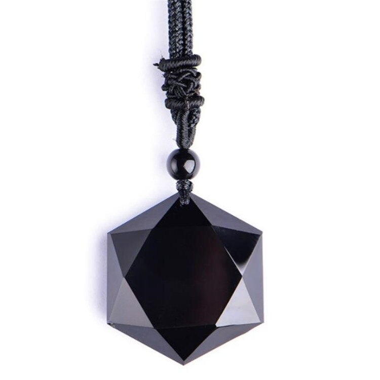 Triple Grounding - Obsidian Hexagram Necklace 0 - TeamPlanting
