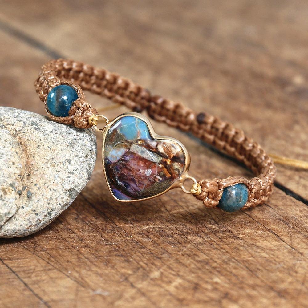 Glorious Life - Apatite Labradorite Heart Bracelet 0 - TeamPlanting