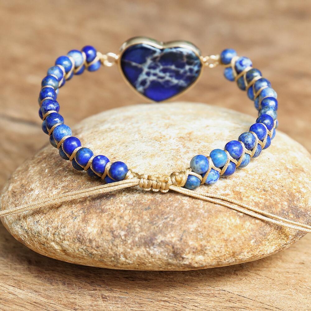 Inner Wisdom - Lapis Lazuli Heart Bracelet 0 - TeamPlanting