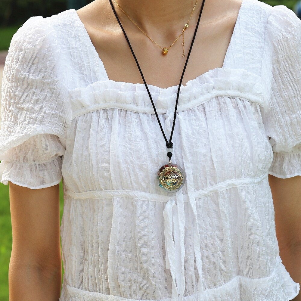 Invigorated Balance - Sri Yantra Orgonite Necklace 0 - TeamPlanting