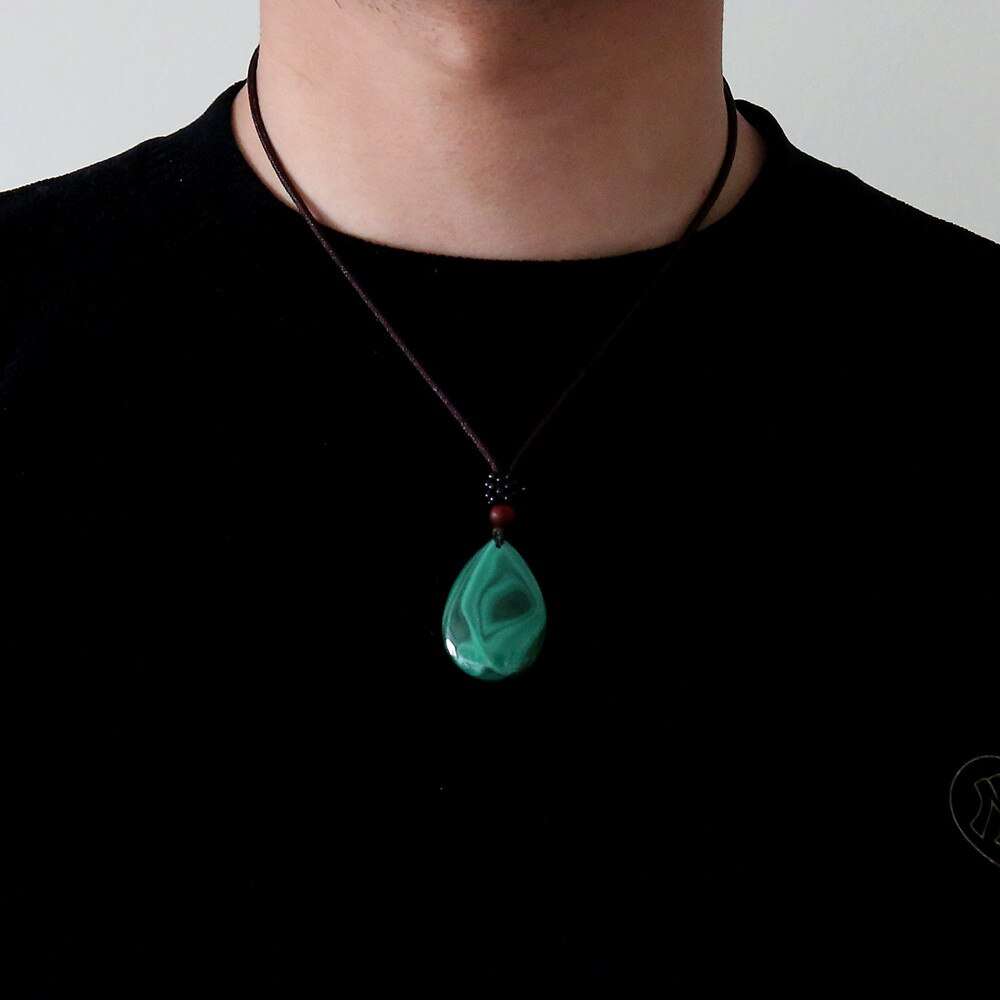 Stress & Anxiety Relief - Green Malachite Necklace 0 - TeamPlanting