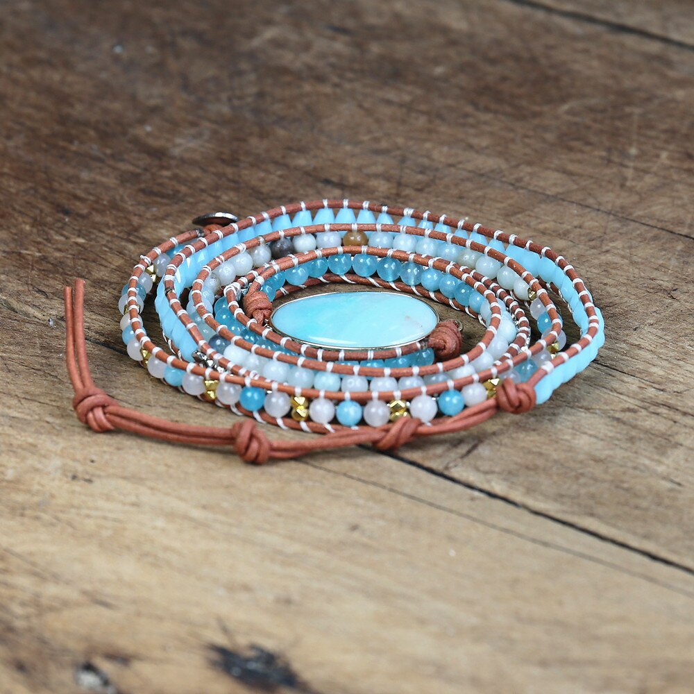 Optimistic Heart - Amazonite Wrap Bracelet - TeamPlanting