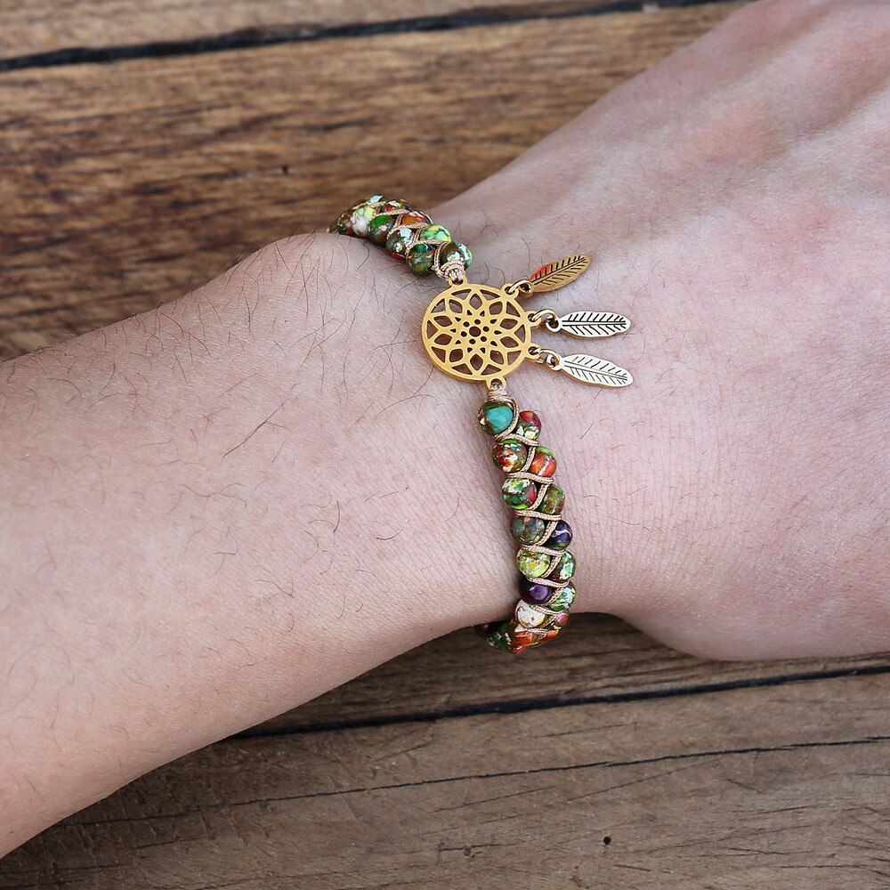 Empowered Confidence - Dreamcatcher Feather Charms Bracelet - TeamPlanting