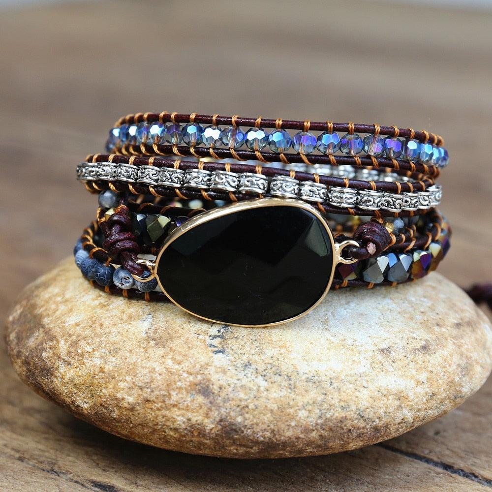 Divine Wisdom - Onyx Wrap Bracelet 0 - TeamPlanting