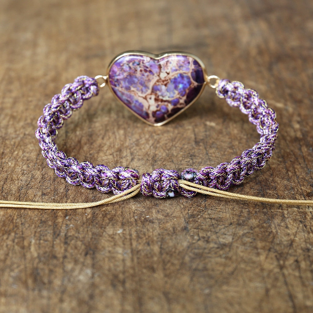 Loving Protection - Amethyst Heart Bracelet - TeamPlanting