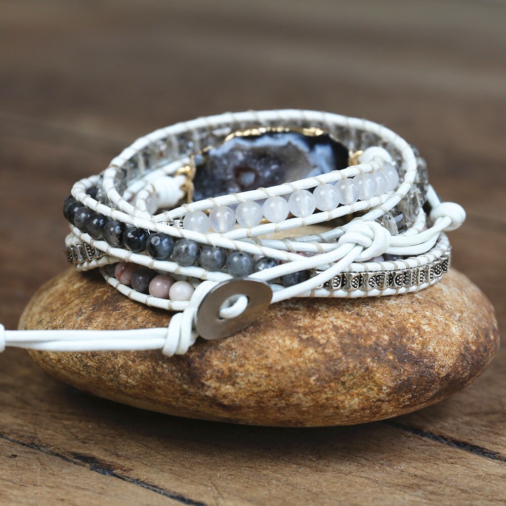 Invincible Harmonizer - Black Agate Wrap Bracelet - TeamPlanting