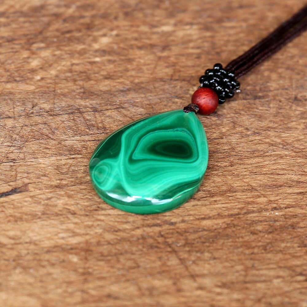Stress & Anxiety Relief - Green Malachite Necklace 0 - TeamPlanting
