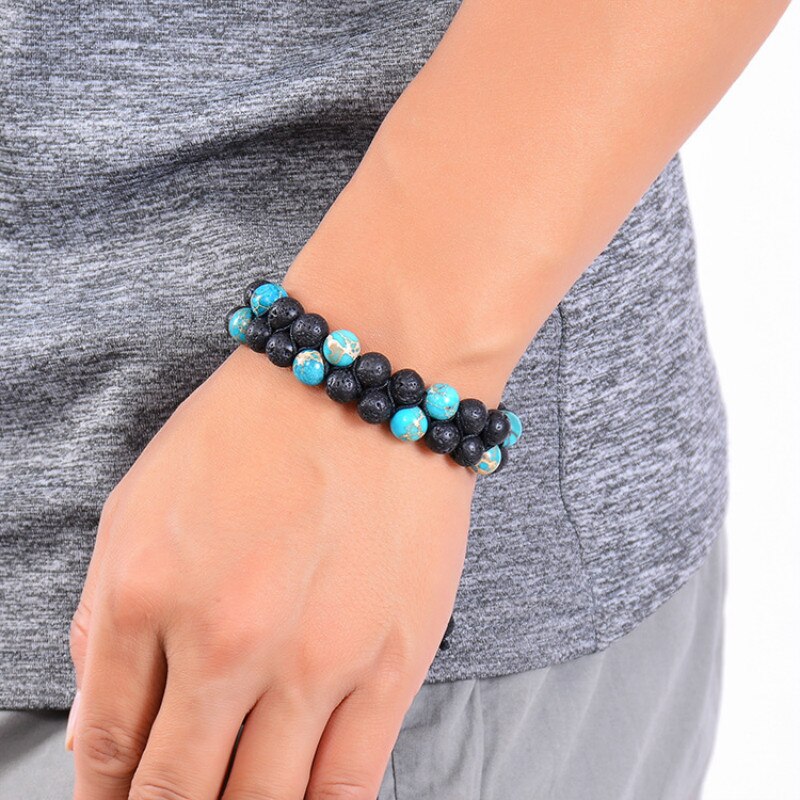 Invigorated Manifesting - Amazonite Lava Dual Bracelet 0 - TeamPlanting