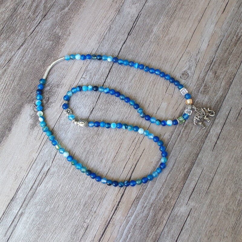 Peaceful Heart - Blue Tourmaline Prayer Beads Bracelet 0 - TeamPlanting