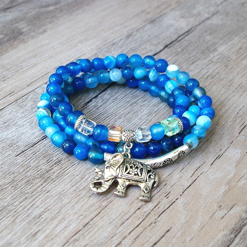 Peaceful Heart - Blue Tourmaline Prayer Beads Bracelet 0 - TeamPlanting
