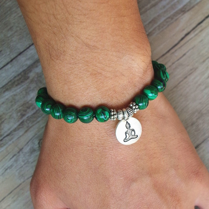 Spiritual Transformation - Green Malachite Buddha Bracelet - TeamPlanting