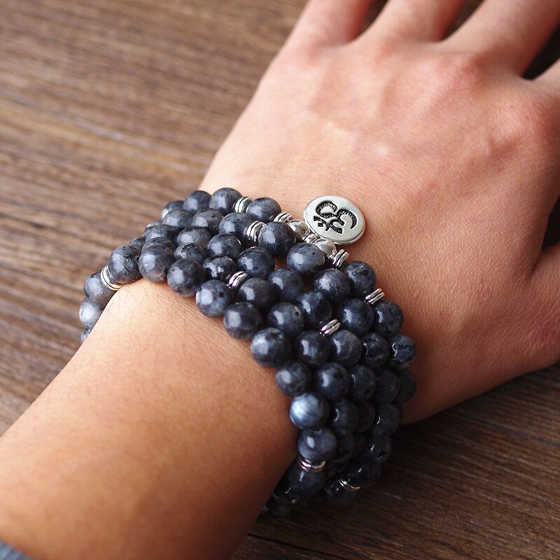 Energetic Self - OM Charm Labradorite Prayer Bracelet - TeamPlanting
