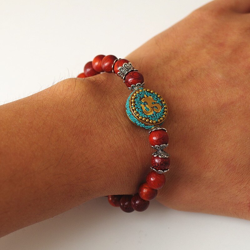 Watchful Guardian - Wood Mala Beads OM Bracelet 0 - TeamPlanting