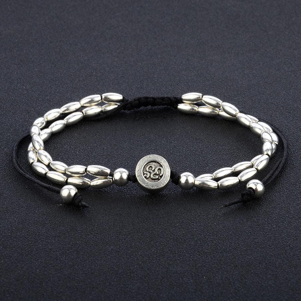 Heavenly Calm - Silver OM Charm Anklet 0 - TeamPlanting
