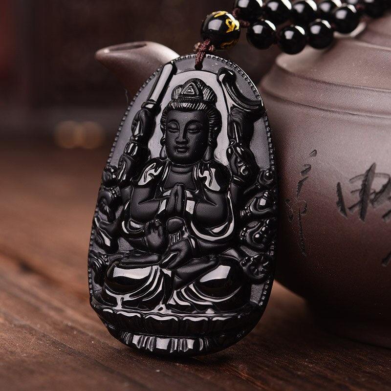 Boundless Wealth - Obsidian Buddha Avatar Necklace 0 - TeamPlanting
