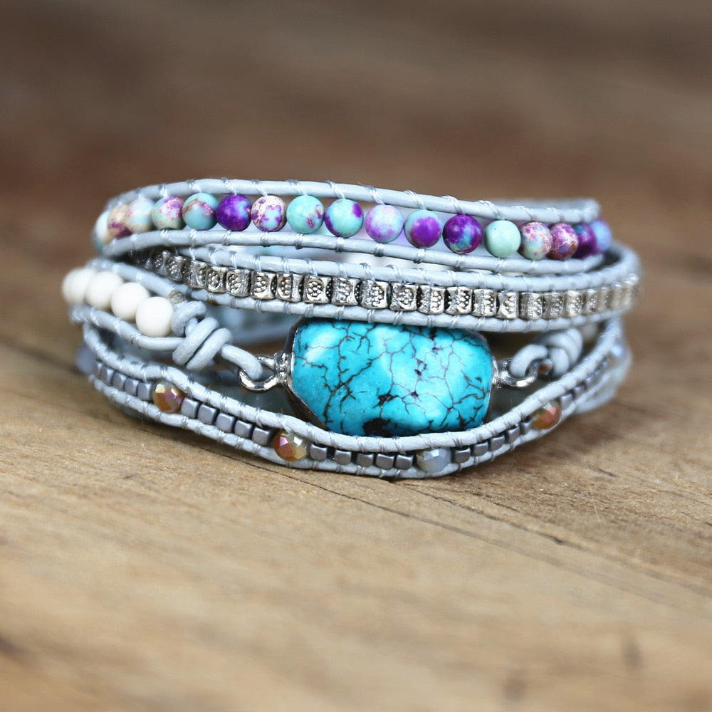 Plentiful Tranquility - Jasper Turquoise Wrap Bracelet 0 - TeamPlanting