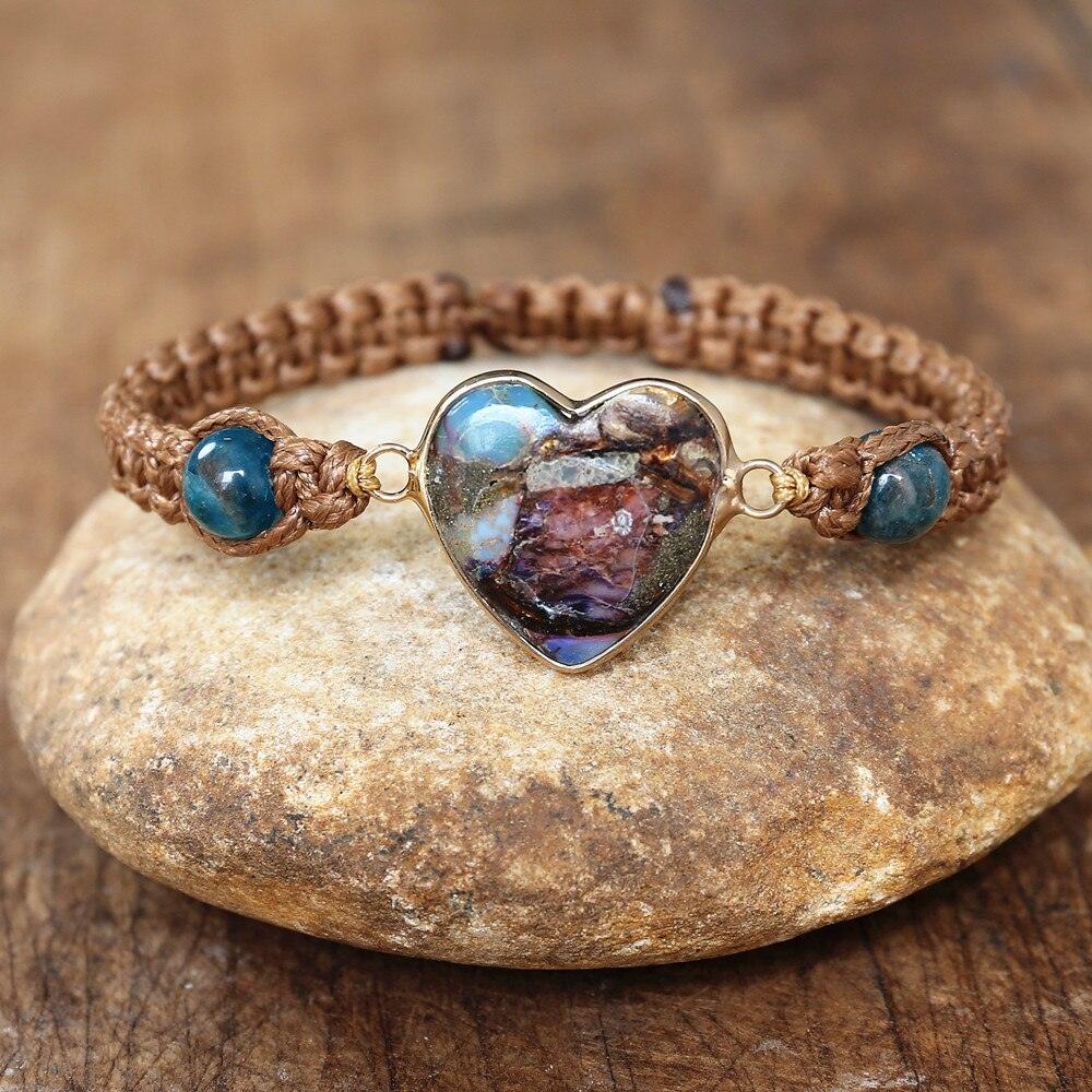Glorious Life - Apatite Labradorite Heart Bracelet 0 - TeamPlanting