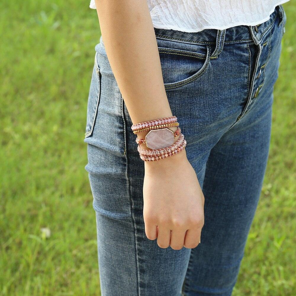 Fiery Love - Rose Quartz Wrap Bracelet 0 - TeamPlanting