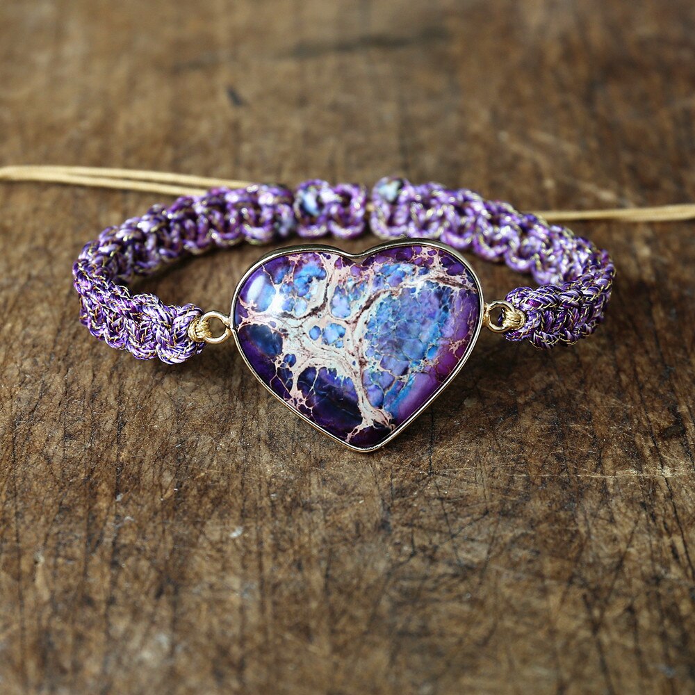Loving Protection - Amethyst Heart Bracelet - TeamPlanting