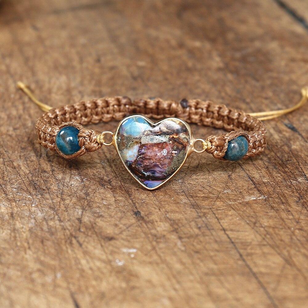 Glorious Life - Apatite Labradorite Heart Bracelet 0 - TeamPlanting