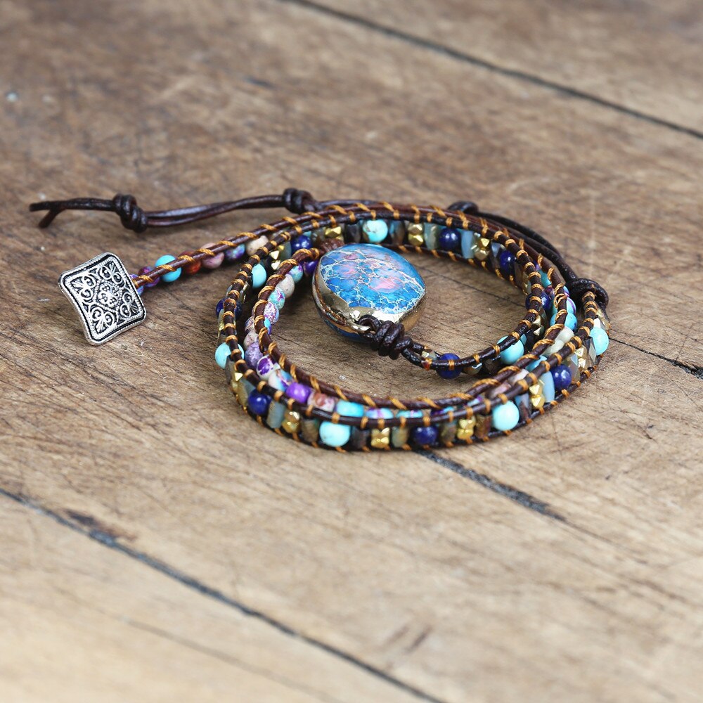 Conscious Elegance - Blue Agate Wrap Bracelet - TeamPlanting