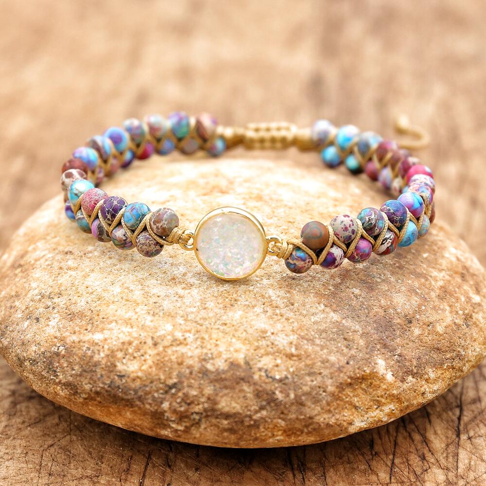 Circle of Peace - Pink Imperial Jasper Bracelet - TeamPlanting