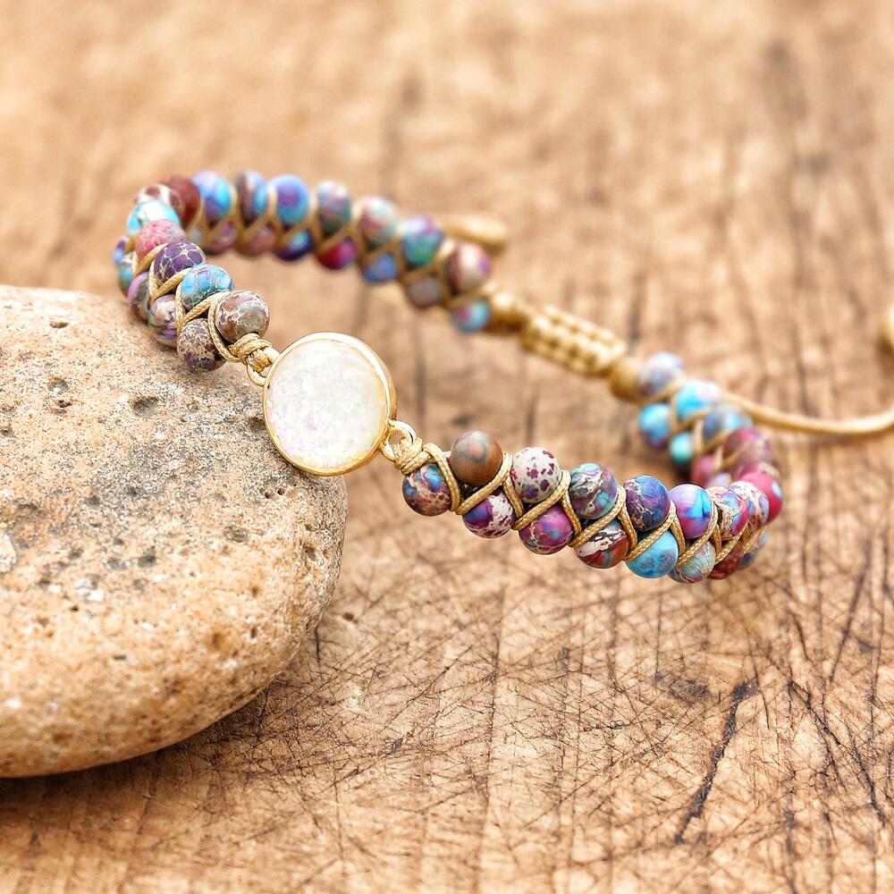 Circle of Peace - Pink Imperial Jasper Bracelet - TeamPlanting
