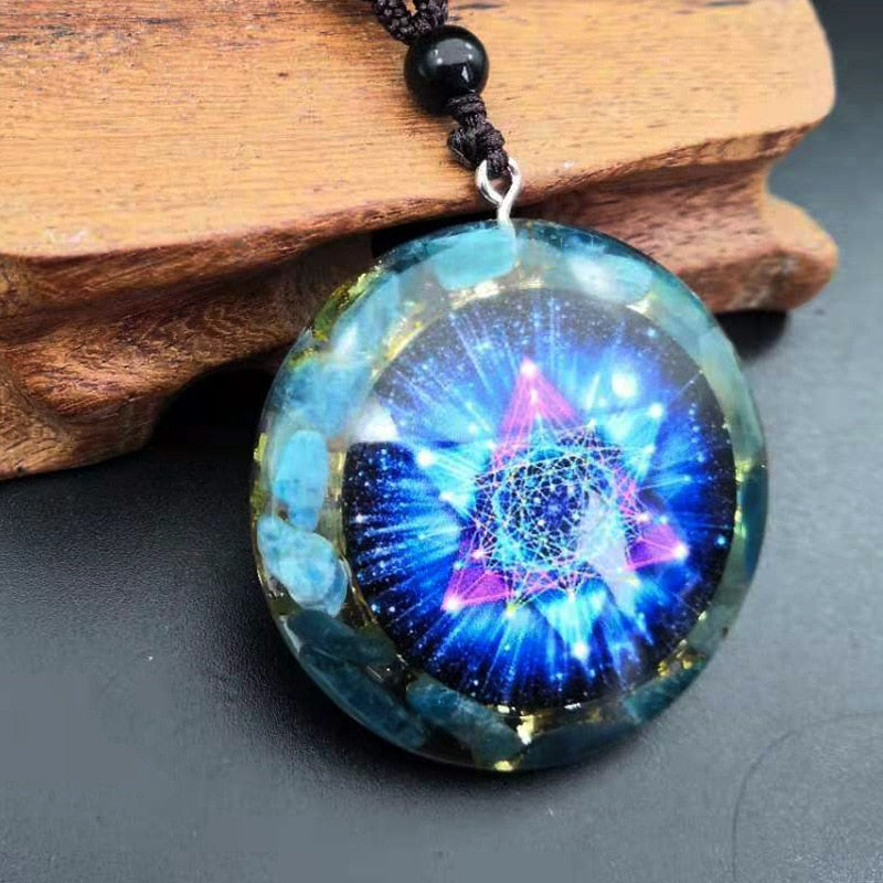 Sparkling Hope - Fluorite Star of David Orgone Necklace - TeamPlanting