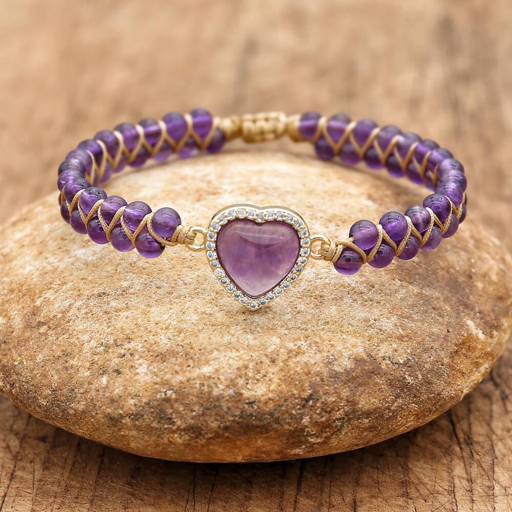 Aligned Compassion - Amethyst Heart Bracelet - TeamPlanting