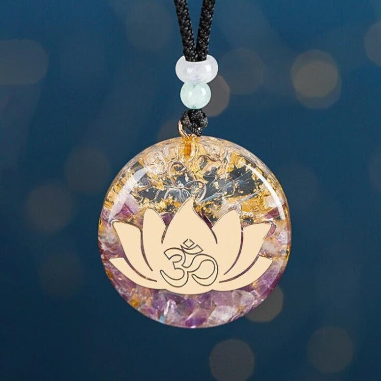 Prestigious Bloom - Lotus Amethyst Orgone Necklace - TeamPlanting
