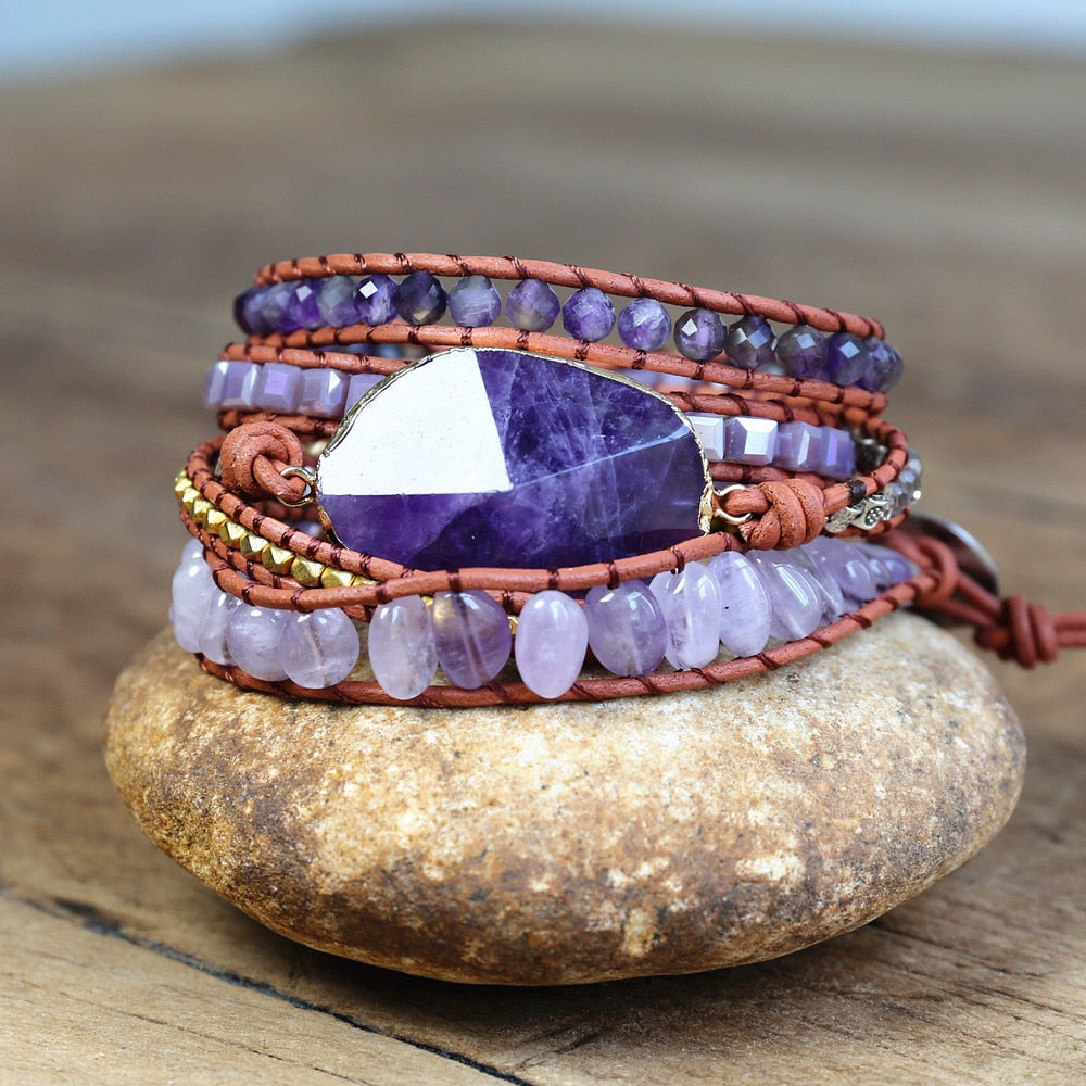 amethyst wrap bracelet