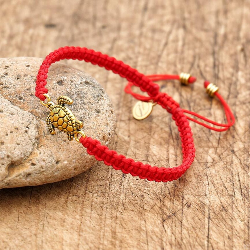 Anxiety Inhibitor - Sea Turtle Red String Bracelet