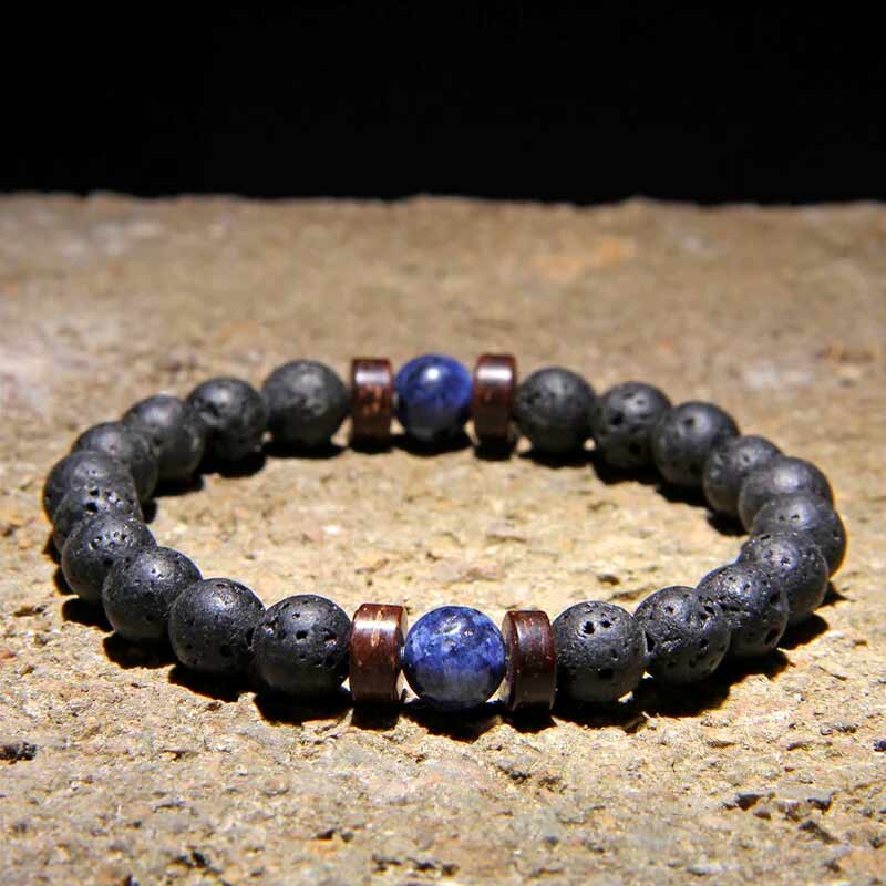 Dawn Moonstone Lava Bracelet