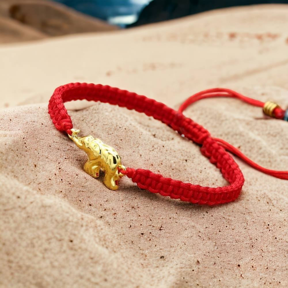 Lucky Elephant Red String Bracelet